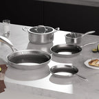 COOKER KING Stainless Steel Cookware Set, Pots and Pans Set Non Stick, Hybrid - Image 5