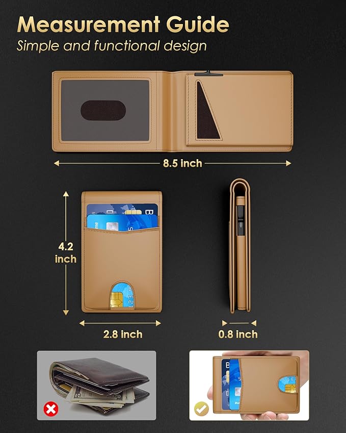Wallet for Men - RFID Blocking Bifold Slim Minimalist Credit Card Holder Pop Up - Image 7
