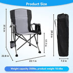 Camping Chair for Adults Heavy Duty Outdoor Patio Lawn Chairs Portable Support - Image 3