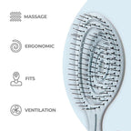 Ninabella Detangle Hair Brush for Women & Men - Does not Pull - Straightening Brushes for Straight & Curly Hair - Unique Spiral Detangling Hairbrush - Blue