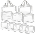 TISRATOK 10 PCS Clear Travel Makeup Toiletry Bag, Plastic PVC Cosmetic TSA by TISRATOK