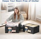 Clothes Storage Bags, Foldable Thick Fabric Blanket Storage Bags, Large Clear - Image 4