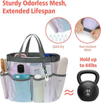 F-color Mesh Shower Caddy Portable, Upgrade Deeper 7 Pockets Shower Bag Basket - Image 3