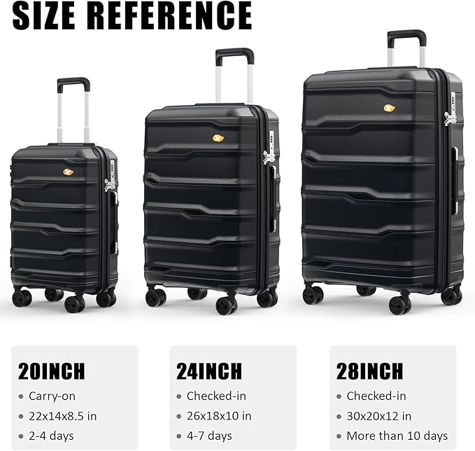24 Inch Luggage with Spinner Wheels, Hard Shell Suitcase, Lightweight PP - Image 8