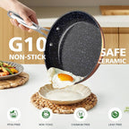 Nuwave 3-Piece 8”, 12” Forged Lightweight Frying Pan Set, G10 Healthy Duralon - Image 2