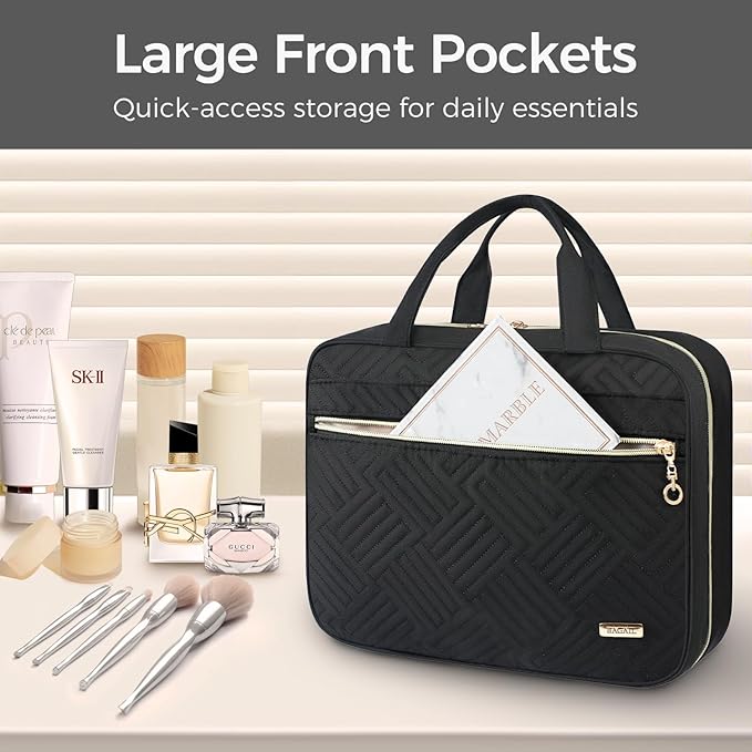 BAGAIL Hanging Toiletry Bag for Women Water-resistant Cosmetic Bag Large - Image 5