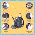 iniuniu Diaper Bag Backpack, 4 in 1 kit Large Unisex Baby Bags - Image 5