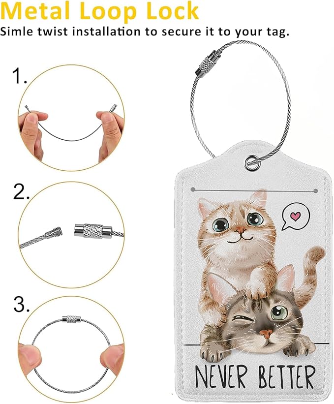 Cats in Love 2-Pack Luggage Tags - Image 3