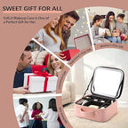 Makeup Bag with Led Mirror, Travel Makeup Organizer with 3 Color Setting & - Image 6