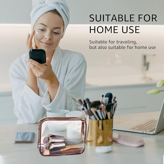 4Pcs Crystal Clear PVC Travel Toiletry Bag Kit - Image 2