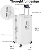 feilario 26in Super Large Captain Aluminum Frame Hardside Spinner Wheels Luggage - Image 4