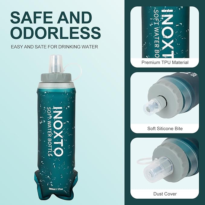 INOXTO Soft Flask, Collapsible Soft Water Bottles - Image 4