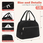 FlowFly Lunch Bag for Women Insulated Lunch Box Corduroy Lunch Tote Cooler for - Image 3