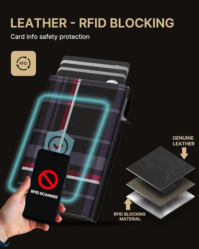 typecase Mens Wallet Card Holder: Pop Up Aluminum Case, Carbon Fiber Leather - Image 4
