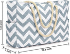 Becokan Beach Bags for Women Large Waterproof Beach Tote Bag Zipper Beach Bags - Image 4