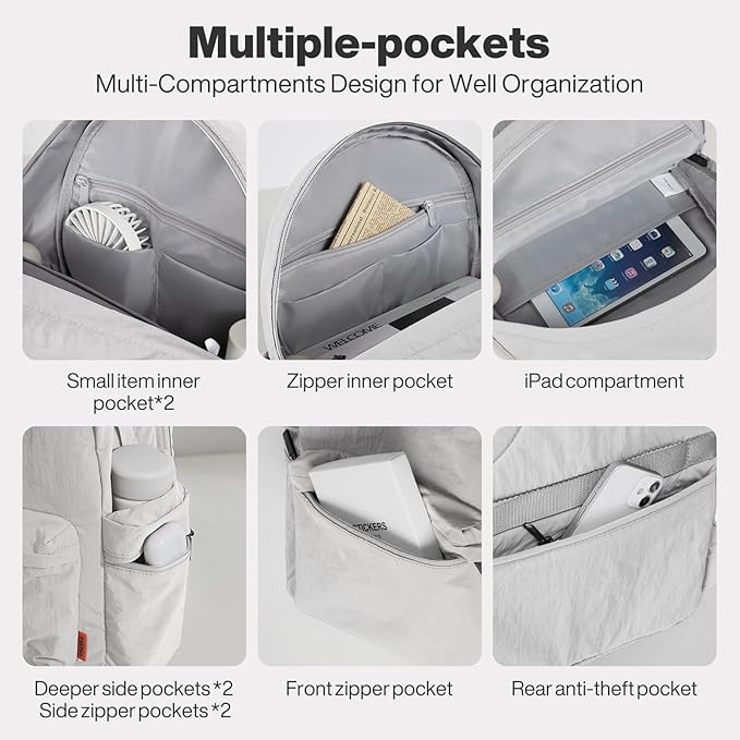mixi Outdoor Lightweight Backpack Casual Carry On Laptop Backpack Travel Bookbag - Image 9