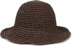 Womens Wide Brim Straw Sun Hat Foldable Floppy Crochet Beach Hat by Voilipex