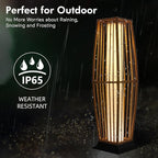 Grand patio 2-Piece Outdoor Floor Lamp Solar Powered Lantern Waterproof Wicker - Image 3