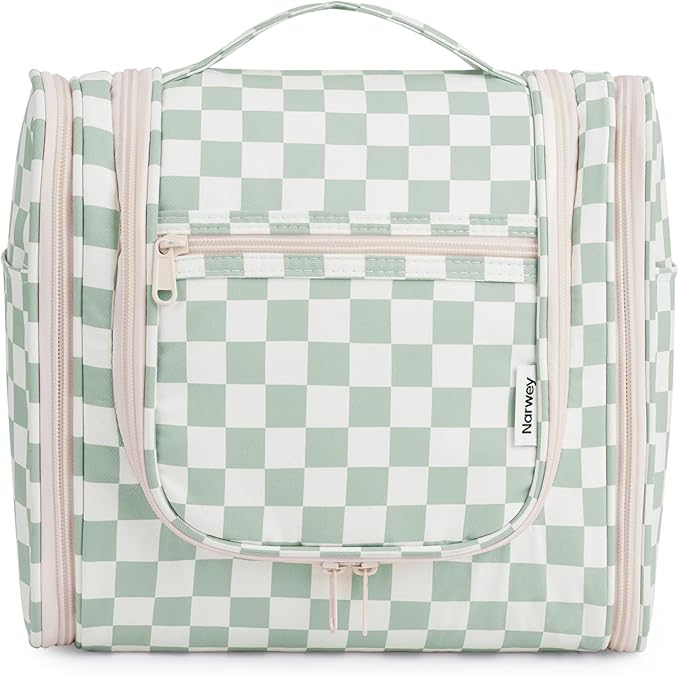 Narwey Checked Hanging Travel Toiletry Bag by Narwey