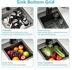 ARTLINE 13 x 15 Inch Black Drop in Bar Sink, Stainless Steel Single Bowl - Image 3
