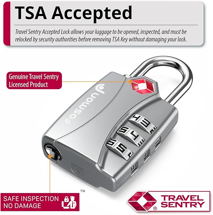 Fosmon TSA Approved Locks for Luggage. Suitcase Locks - Image 2