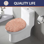 Microfiber Elongated Toilet Seat Cover 19.5"x 15" Machine Washable Solid Toilet - Image 8