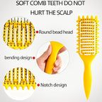 Curl Defining Brush,2024 Curly Hair Brush,Vented Hair Brush for Detangling, Shaping and Defining Curls For Women and Men Less Pulling (Yellow)