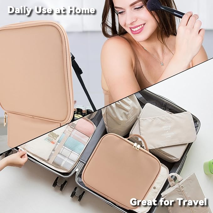 Travel Makeup Bag with LED Mirror and 10x magnifying glass with 3 Lighted - Image 6