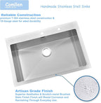 Comllen 28 Inch Drop in Kitchen Sink, 28x18 Inch Top Mount 18 Gauge Stainless - Image 3
