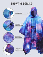 SaphiRose Extra Thick Hooded Rain Poncho Double Layer Waterproof Raincoat Jacket - Image 4