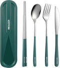 Travel cutlery set, 18/8 stainless steel cutlery, Reusable utensils set by inkuleer