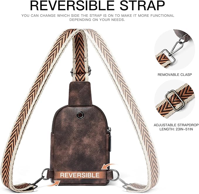 7L Sling Bag for Women Men Leather Small Sling Backpack Daypack Anti Theft - Image 7