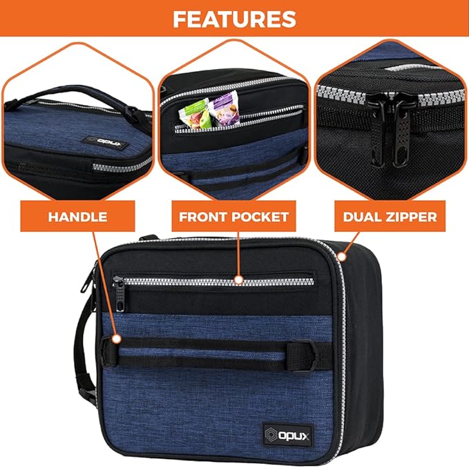 opux Insulated Lunch Box for Men Women Adult, Compact Lunch Bag for Kids Boy - Image 6