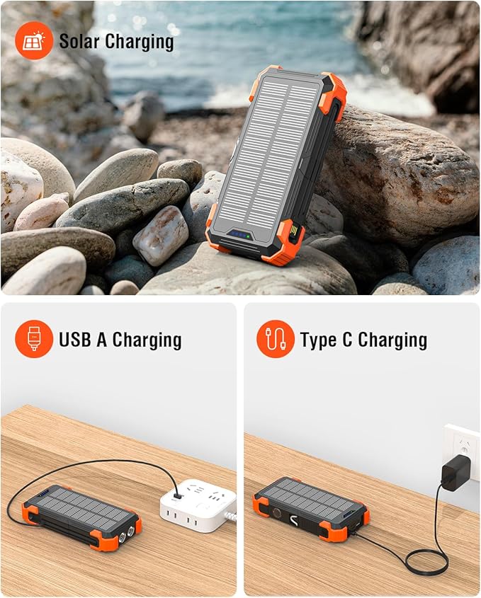 Solar Charger Power Bank, 42800mAh Wireless Portable Charger - Image 6
