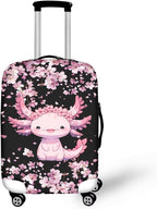 Cute Floral Axolotl Luggage Cover Travel Suitcase Protector Cover Zipper Closer by Dremagia