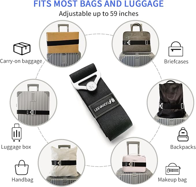 Luggage Straps for Suitcases Add a Bag Luggage Strap, 2-in-1 Travel Belt for - Image 7