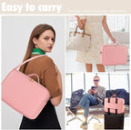 Large Travel Makeup Bag with LED Mirror, 3-Color Stepless Dimming Stand Mirror - Image 6