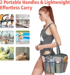 F-color Mesh Shower Caddy Portable, Upgrade Deeper 7 Pockets Shower Bag Basket - Image 5