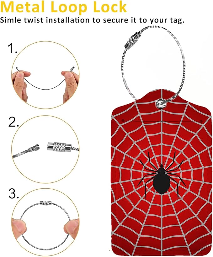 Spider Web 2-Pcs Premium Leather Tags - Image 3