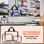 TISRATOK 10 PCS Clear Travel Makeup Toiletry Bag, Plastic PVC Cosmetic TSA - Image 5