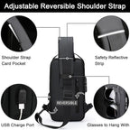 Sling Bag for Men Anti-theft USB Crossbody Shoulder Backpack Purse Waterproof - Image 5