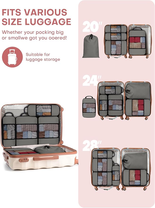 6 PCS Set Compression Packing Cubes - Image 4