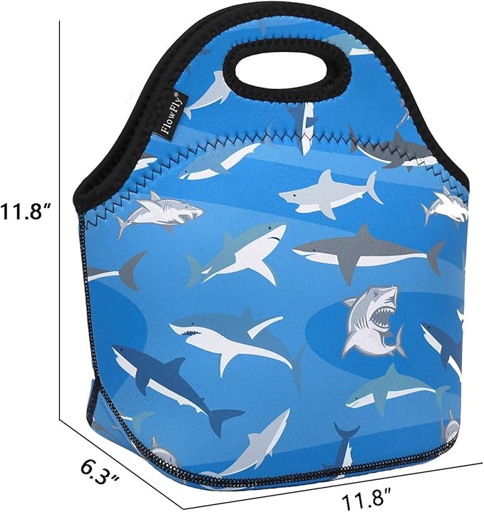 FlowFly Neoprene Kids Lunch box Insulated Soft Bag Mini Cooler Thermal Meal - Image 3