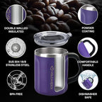 16oz Stainless Steel Togo Coffee Travel Mug, Spill Proof Tea Mug - Image 3