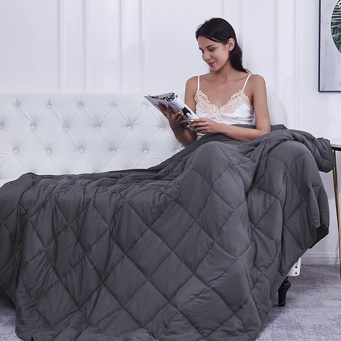 L'AGRATY Weighted Blanket 30lbs 88x104 Cooling Breathable Heavy Blanket - Image 7