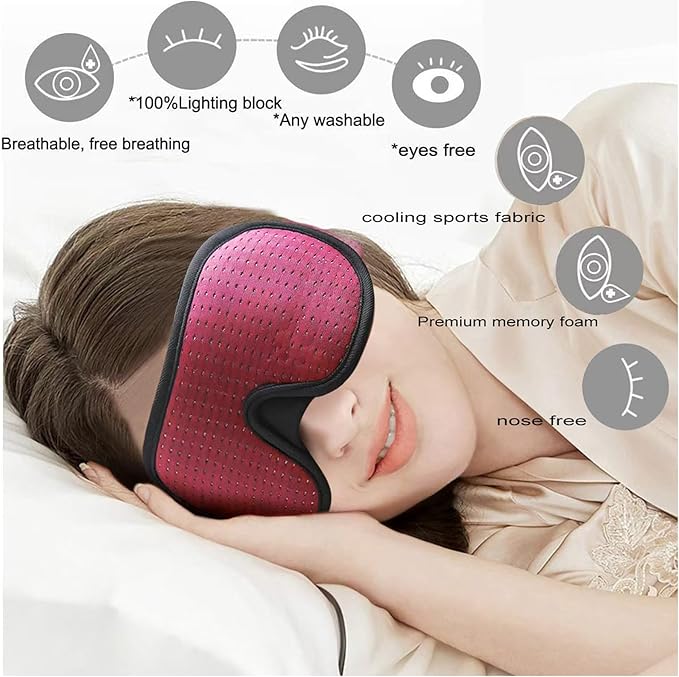 Sleep Mask for Men and Women 3D Contoured Eye Mask Patented Adjustable Light - Image 4