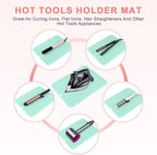 Oversize Silicone Heat Resistant Mat for Curling Irons, Flat Irons, Hair Straighteners and Hot Hair Styling Tools, Portable Hot Tools Cover Pad for Travel Vanity Salon(14.2" x 11.0")