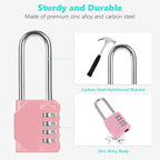 CL21RQ 2.6 Inch Long Shackle Combination Lock, 4 Digit Combination Padlock Set - Image 3