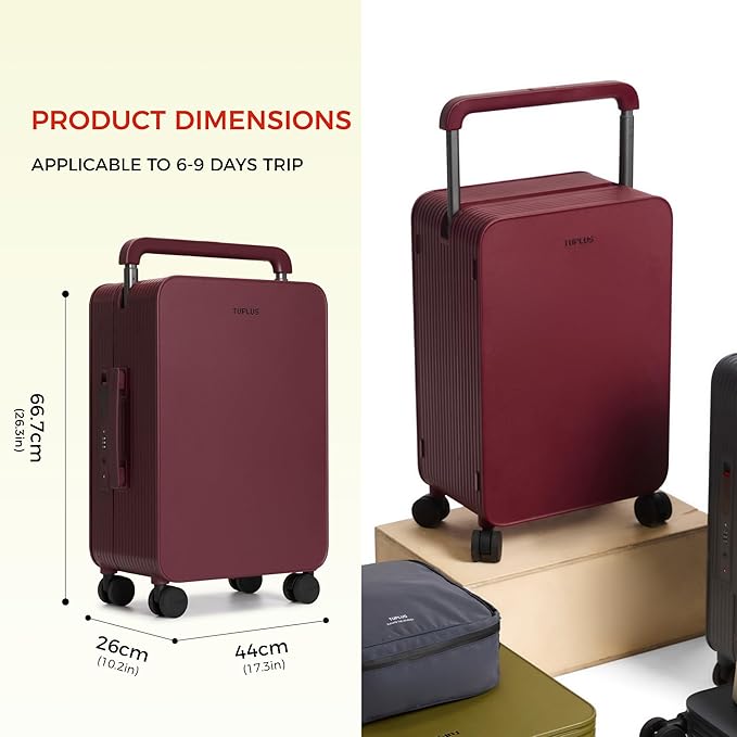 TUPLUS 20” Carry-On Hardside Luggage Lightweight ABS Travel Suitcase - Image 6