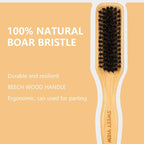 Boar Bristle Slick Back Hair Brush for Smooth Flyaways, Frizz, Sleek Ponytail, Buns and Edge Baby Hair, Teasing | Gel Comb Styling Accessories for Girls, Kids and Women